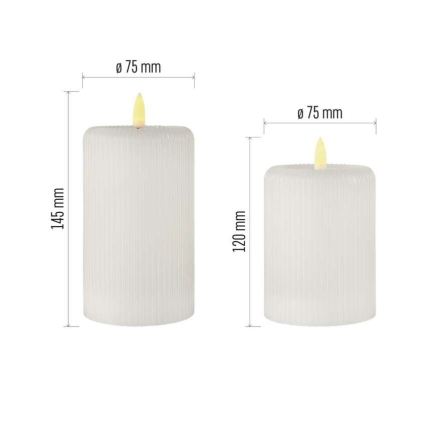 SADA 2x LED sviečky LED/4xAA + diaľkové ovládanie
