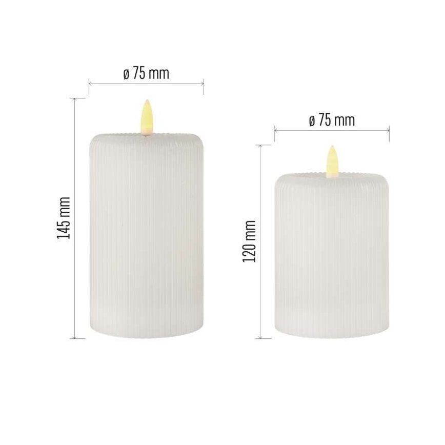 SADA 2x LED sviečky LED/4xAA + diaľkové ovládanie