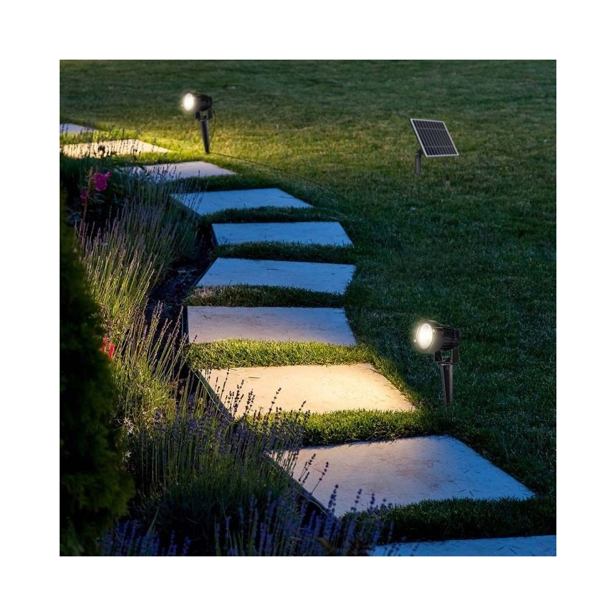 SADA 2x LED Vonkajšia solárna lampa 2xLED/1,2W/3,7V IP65 3000K 4000 mAh
