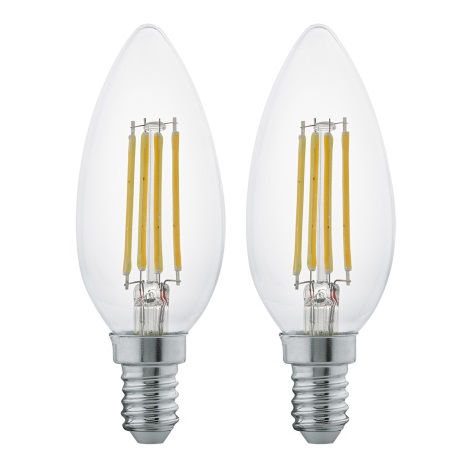 SADA 2x LED žiarovka FILAMENT CLEAR E14/4W/230V 2700K - Eglo 11504