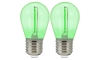 SADA 2x LED Žiarovka PARTY E27/0,3W/36V zelená