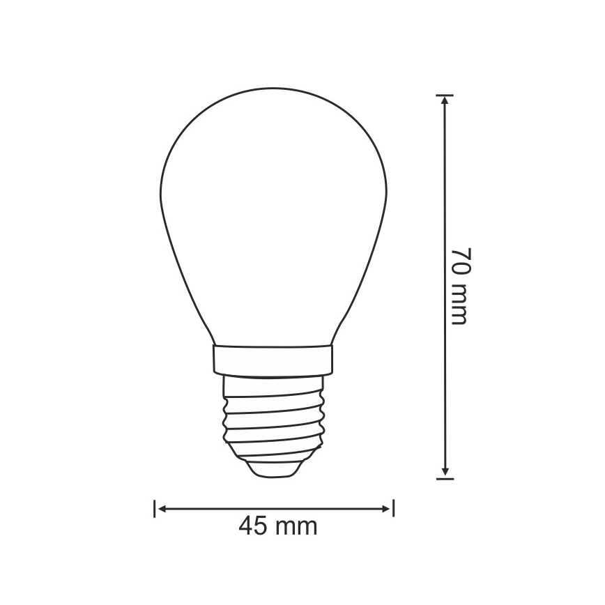 SADA 2x LED Žiarovka PARTY E27/0,5W/36V 2200K