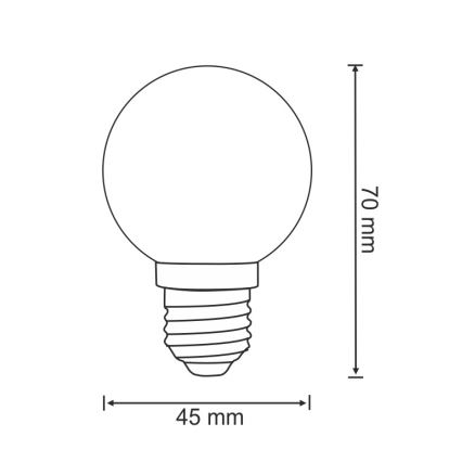 SADA 2x LED Žiarovka PARTY E27/0,5W/36V biela 3000K