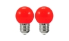 SADA 2x LED Žiarovka PARTY E27/0,5W/36V červená 3000K