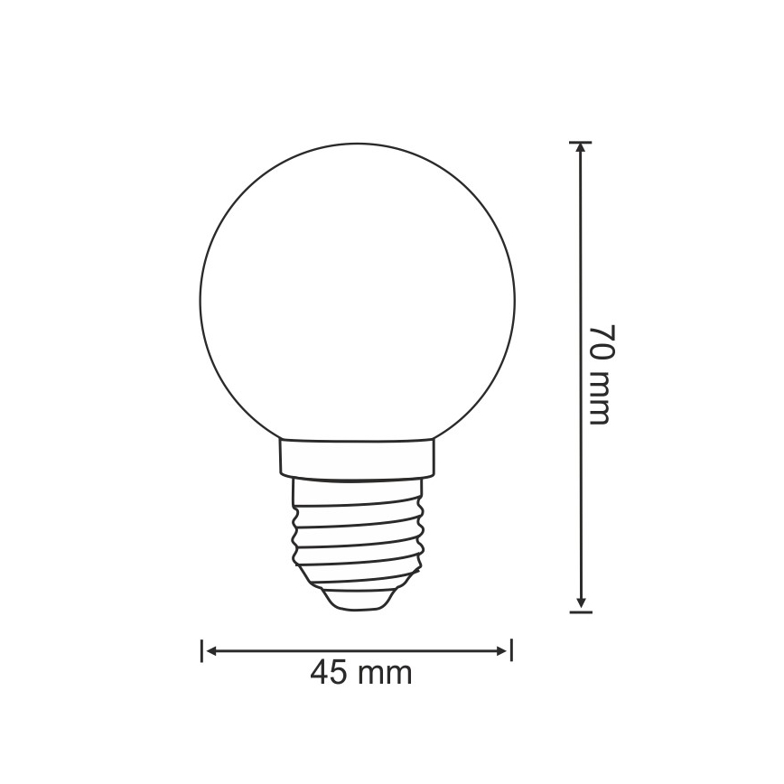 SADA 2x LED Žiarovka PARTY E27/0,5W/36V červená 3000K