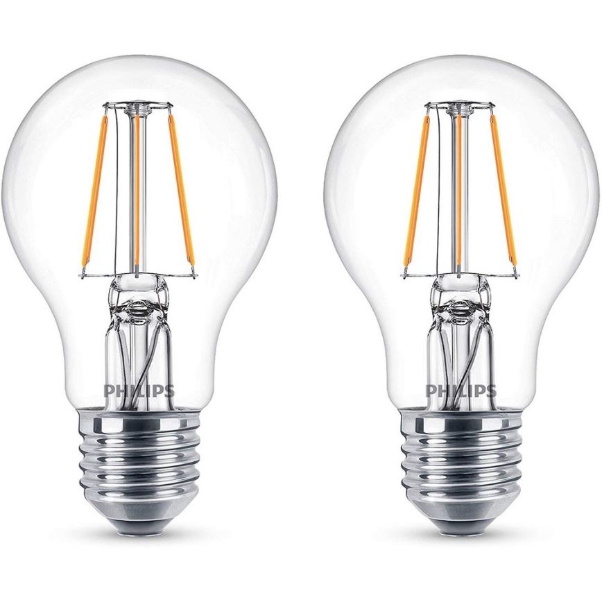 SADA 2x LED Žiarovka Philips E27/4,3W/230V 2700K