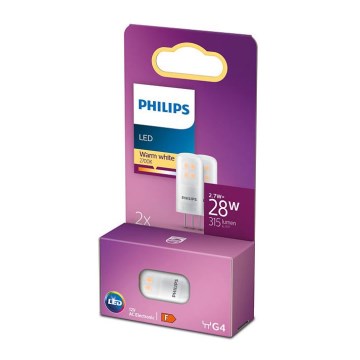SADA 2x LED Žiarovka Philips G4/2,7W/12V 2700K