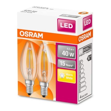 SADA 2x LED Žiarovka VINTAGE B35 E14/4W/230V 2700K - Osram