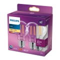 SADA 2x LED Žiarovka VINTAGE Philips A60 E27/4,3W/230V 2700K