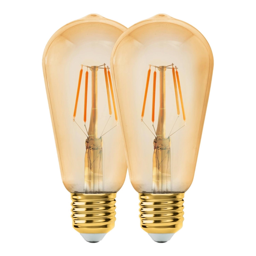 SADA 2x LED Žiarovka VINTAGE ST64 E27/6W/230V 2200K - Eglo 11783