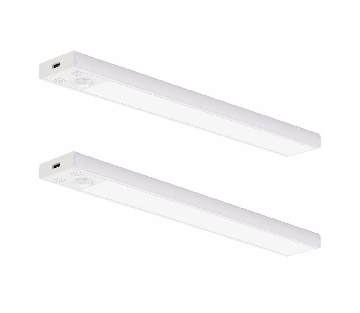 SADA 2x nabíjateľné LED osvetlenie nábytku so senzorom VIRO LED/1,2W/800 mAh 30cm CCT biela EKB2577