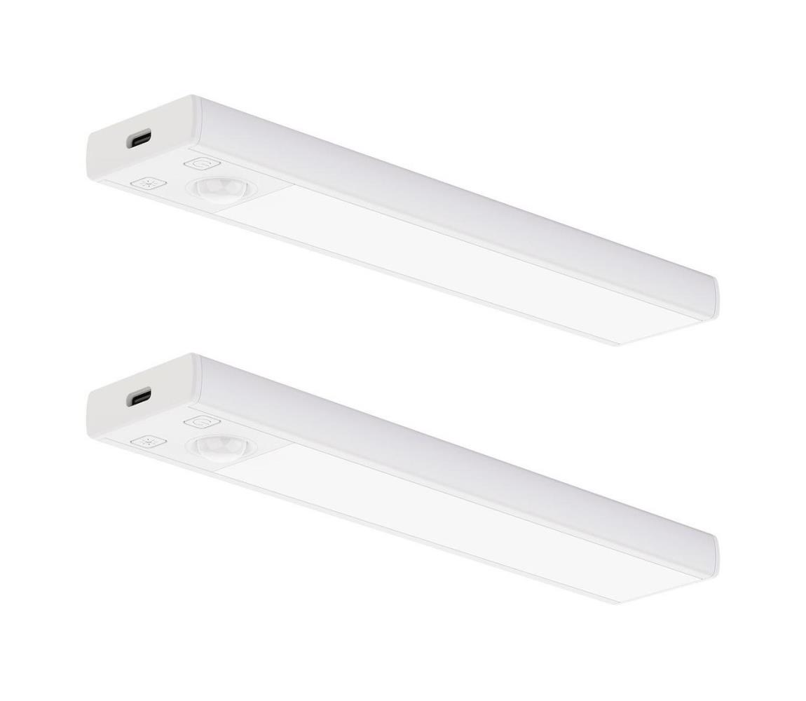 SADA 2x nabíjateľné LED osvetlenie nábytku so senzorom VIRO LED/1 W/800 mAh/20 cm/CCT biela EKB2576