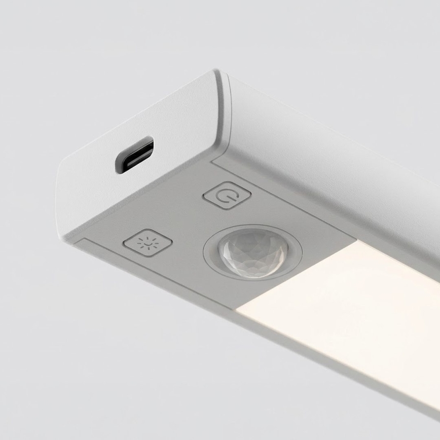 SADA 2x Nabíjateľné osvetlenie nábytku s pohybovým a súmrakovým senzorom VIRO LED/1W/3,7V 800 mAh 3000/4000/6500K 20 cm biela