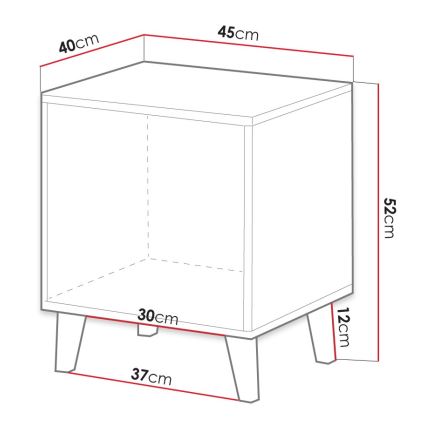 SADA 2x Nočný stolík VAMOS 52x45 cm dub wotan