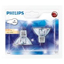SADA 2x Priemyselná halogénová žiarovka GU5,3/20W/12V 3000K - Philips