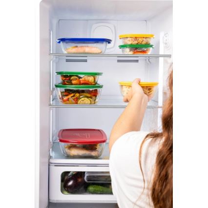 SADA 2x sklenené dózy na potraviny PYREX 1,2/2,5 l