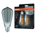 SADA 2x stmievateľná LED žiarovka VINTAGE FILAMENT E27/7,8W/230V 1800K - Osram