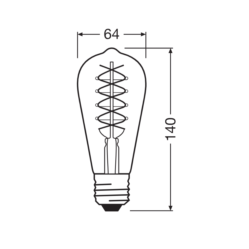 SADA 2x stmievateľná LED žiarovka VINTAGE FILAMENT E27/7,8W/230V 1800K - Osram