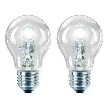 SADA 2x Stmievateľná žiarovka Philips E27/42W/230V 2800K ECO CLASSIC