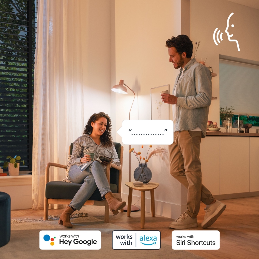 SADA 2x LED RGB stmievateľná žiarovka Philips SMART A60 E27/8,5W/230V 2200-6500K
