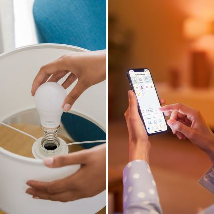 SADA 2x LED RGB stmievateľná žiarovka Philips SMART A60 E27/8,5W/230V 2200-6500K