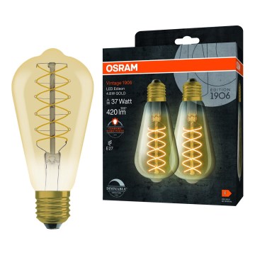 SADA 2x stmievateľné LED žiarovky VINTAGE FILAMENT E27/4,8W/230V 2200K - Osram