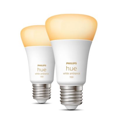 SADA 2xLED Stmievateľná žiarovka Philips Hue WHITE AMBIANCE E27/8W/230V 2200-6500K