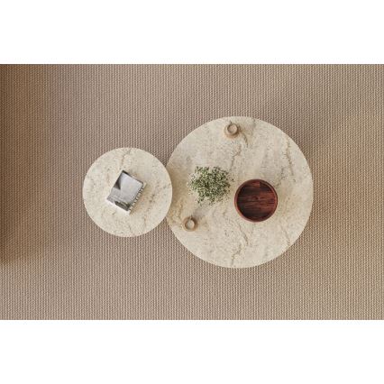 SADA 2× konferenčných stolíkov PURO, priemery 40/70 cm, orech/béžová