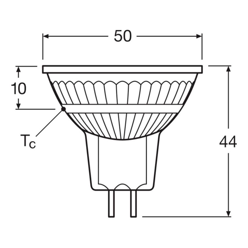 SADA 2x LED stmievateľná reflektorová žiarovka MR16 GU5,3/5W/12V 2700K 36° CRI 90 - Osram