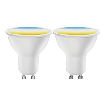 SADA 2× LED stmievateľných žiaroviek MESH Smart GU10/6,5W/230V 2700-6500K + diaľkový ovládač - Aigostar