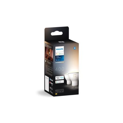 SADA 2x stmievateľné LED žiarovky Philips Hue WHITE AMBIANCE GU10/4,2W/230V 2200-6500K + Hue bridge