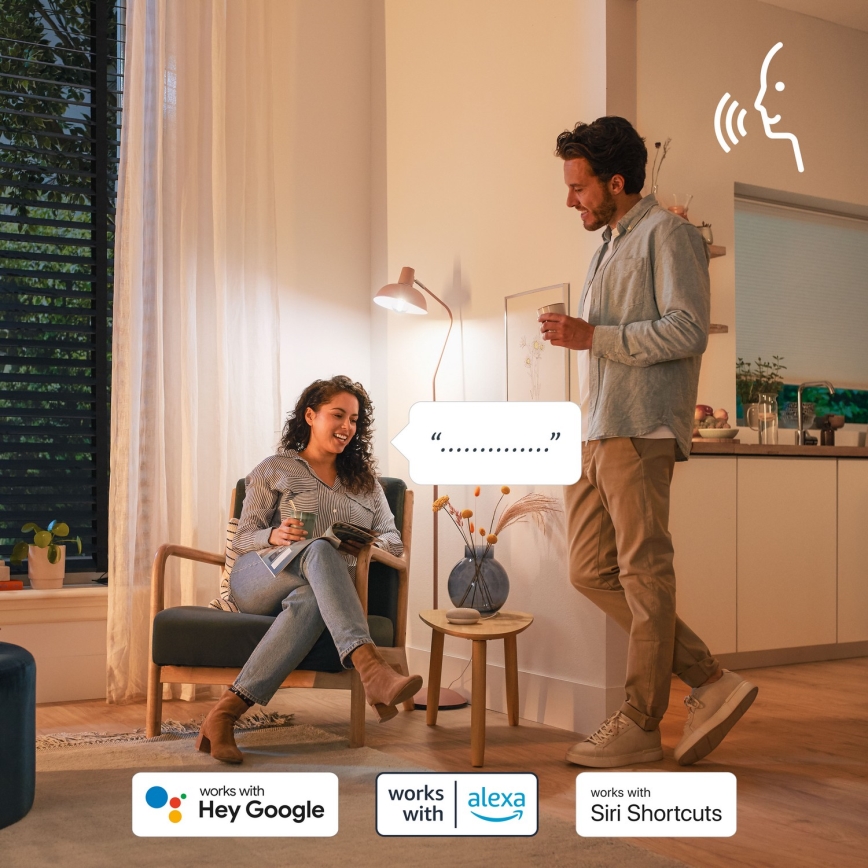 SADA 3x stmievateľných LED RGB žiaroviek Philips SMART C37 E14/4,9W/230V 2200-6500K CRI 90