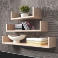 Sada 3 ks nástenných políc TRIO 40/60/80x11x18 cm, dekor dub sonoma