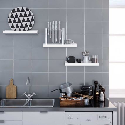 Sada 3 nástenných políc SHELFY, biela