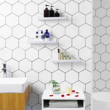 Sada 3 nástenných políc SHELFY, biela