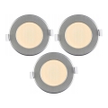 SADA 3x LED kúpeľňové zapustené svietidlo LED/6W/230V IP44 strieborné