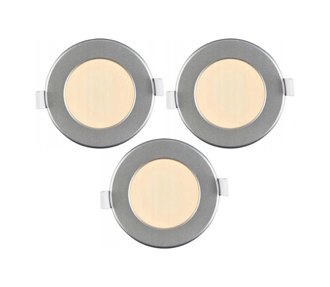 SADA 3x LED kúpeľňové zapustené svietidlo LED/6W/230V IP44 strieborné 9A21965