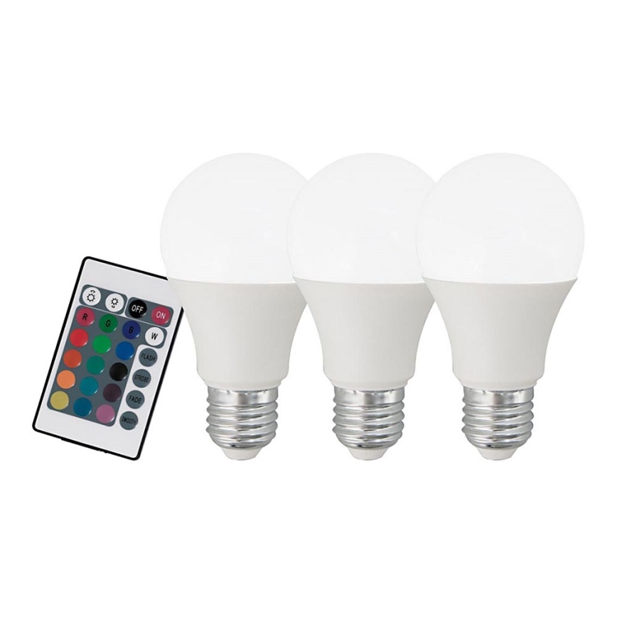 SADA 3x LED RGBW Stmievateľná žiarovka E27/7,5W/230V 3000K - Eglo 10681