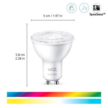 SADA 3x LED RGBW Stmievateľná žiarovka GU10/4,7W/230V 2200-6500K CRI 90 Wi-Fi - WiZ