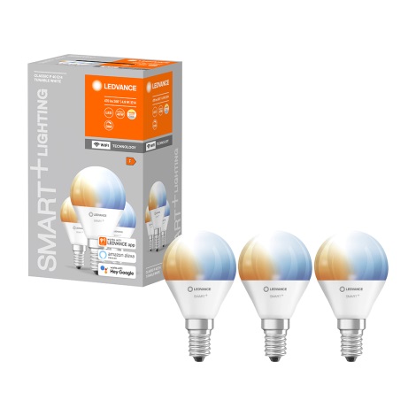 SADA 3x LED Stmievateľná žiarovka SMART+ E14/5W/230V 2700K-6500K Wi-Fi - Ledvance