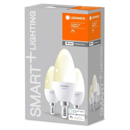 SADA 3x LED Stmievateľná žiarovka SMART+ E14/5W/230V 2700K Wi-Fi - Ledvance
