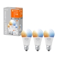 SADA 3x LED Stmievateľná žiarovka SMART+ E27/9W/230V 2700K-6500K Wi-Fi - Ledvance