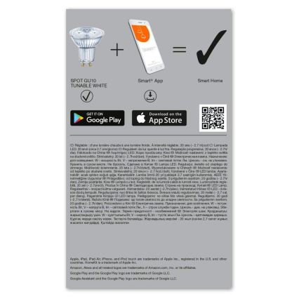 SADA 3x LED Stmievateľná žiarovka SMART+ GU10/5W/230V 2700K-6500K Wi-Fi - Ledvance