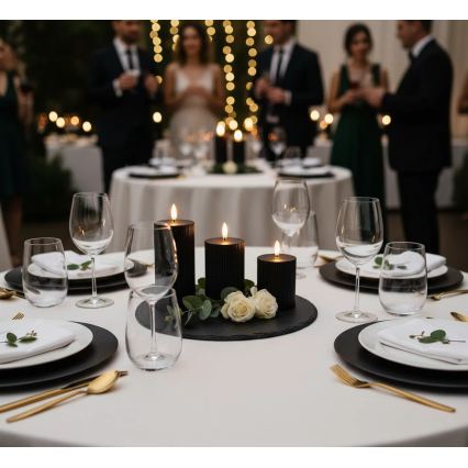 SADA 3x LED sviečok BRILLO LED/2xAA čierna + diaľkové ovládanie