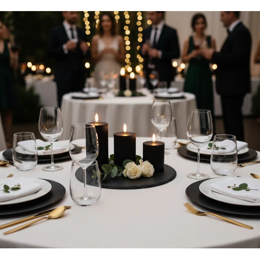 SADA 3x LED sviečok BRILLO LED/2xAA čierna + diaľkové ovládanie