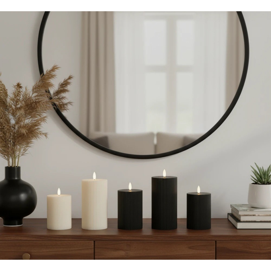 SADA 3x LED sviečok BRILLO LED/2xAA čierna + diaľkové ovládanie