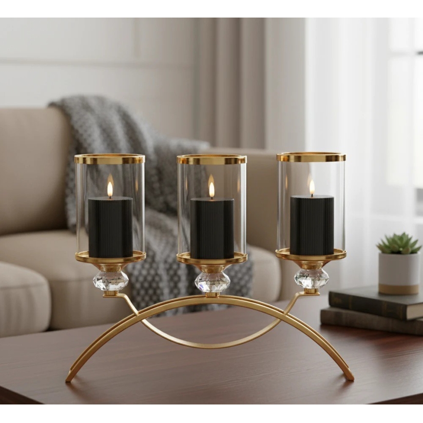 SADA 3x LED sviečok BRILLO LED/2xAA čierna + diaľkové ovládanie