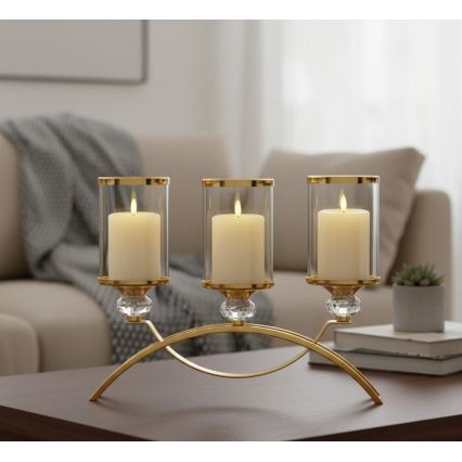 SADA 3x LED sviečok BRILLO LED/3xAAA krémová + diaľkové ovládanie