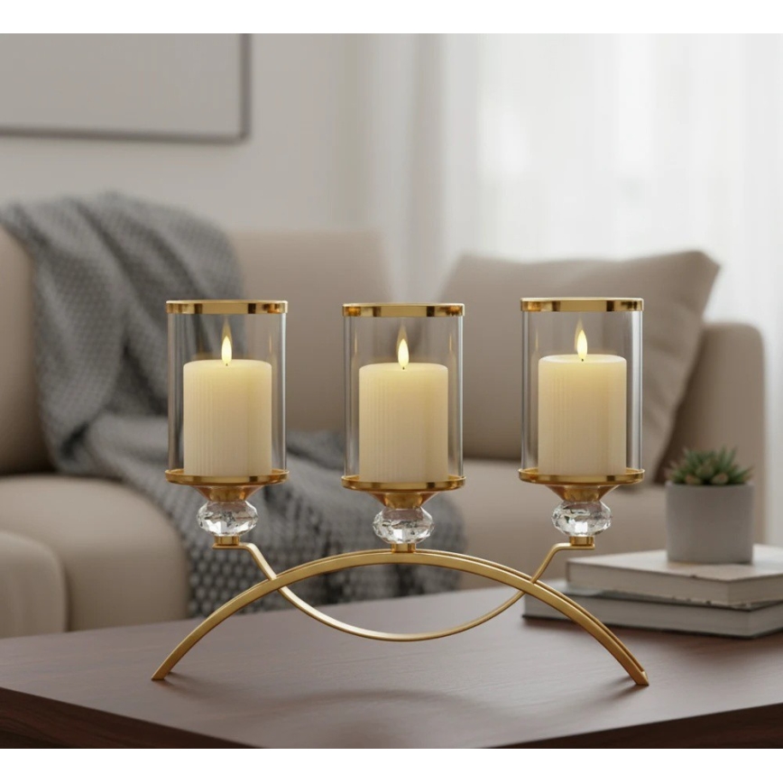 SADA 3x LED sviečok BRILLO LED/3xAAA krémová + diaľkové ovládanie