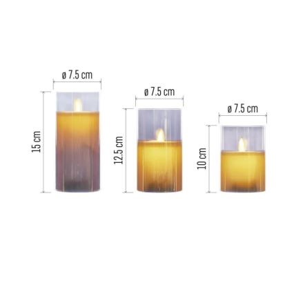SADA 3x LED sviečok LED/6xAA